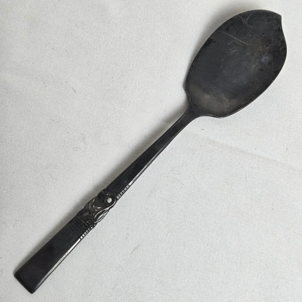 Community Jelly Server / Jam Spoon, Floral Rose Pattern, 6.25